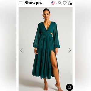 Edelyn Midi Emerald Dress